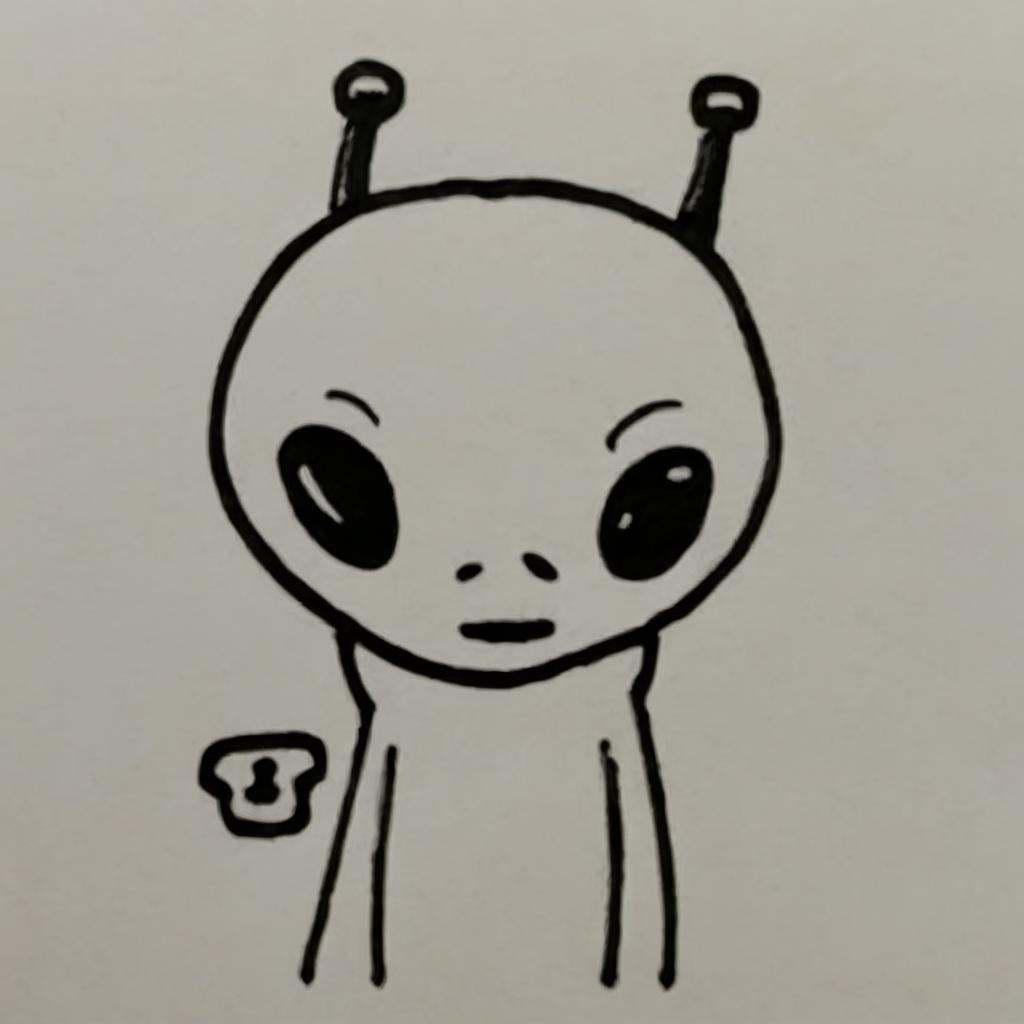 A drawing ofalien,  caricature,  doodle on Tensor.Art