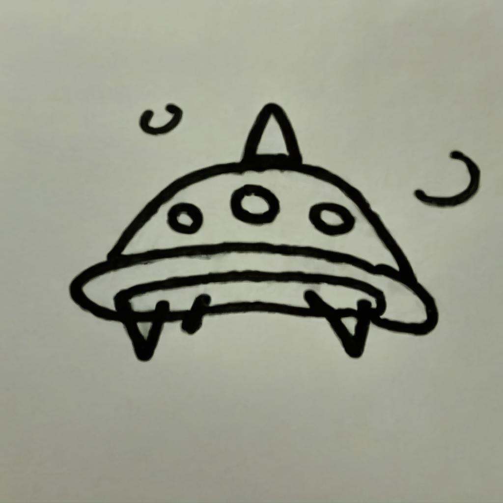 A drawing ofalien spaceship,  doodle,  DoodleRedm on Tensor.Art