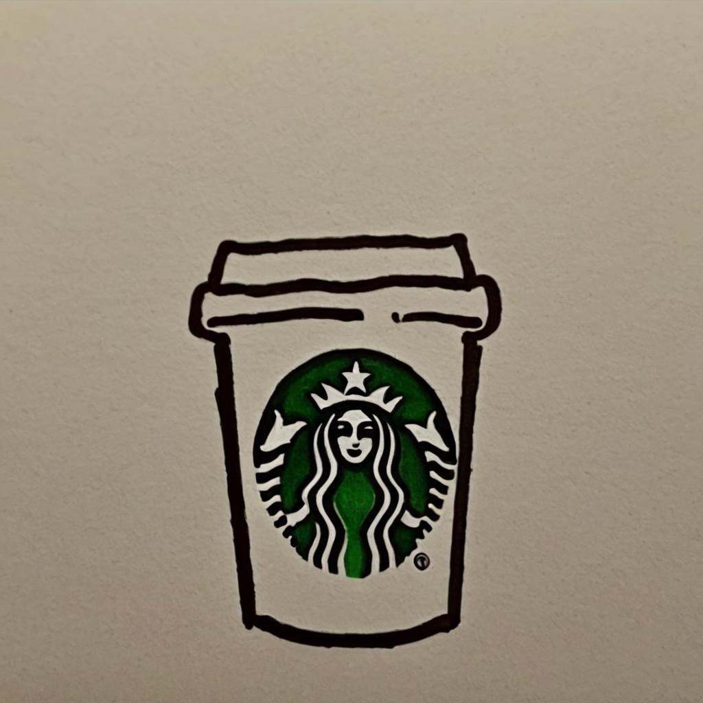 A drawing ofStarbucks coffe cup,  doodle,  DoodleRedm on Tensor.Art