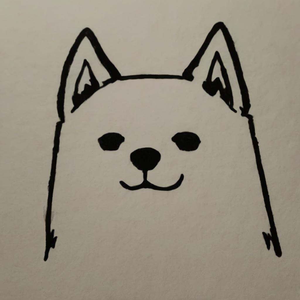 A drawing ofhusky dog,  doodle,  DoodleRedm on Tensor.Art