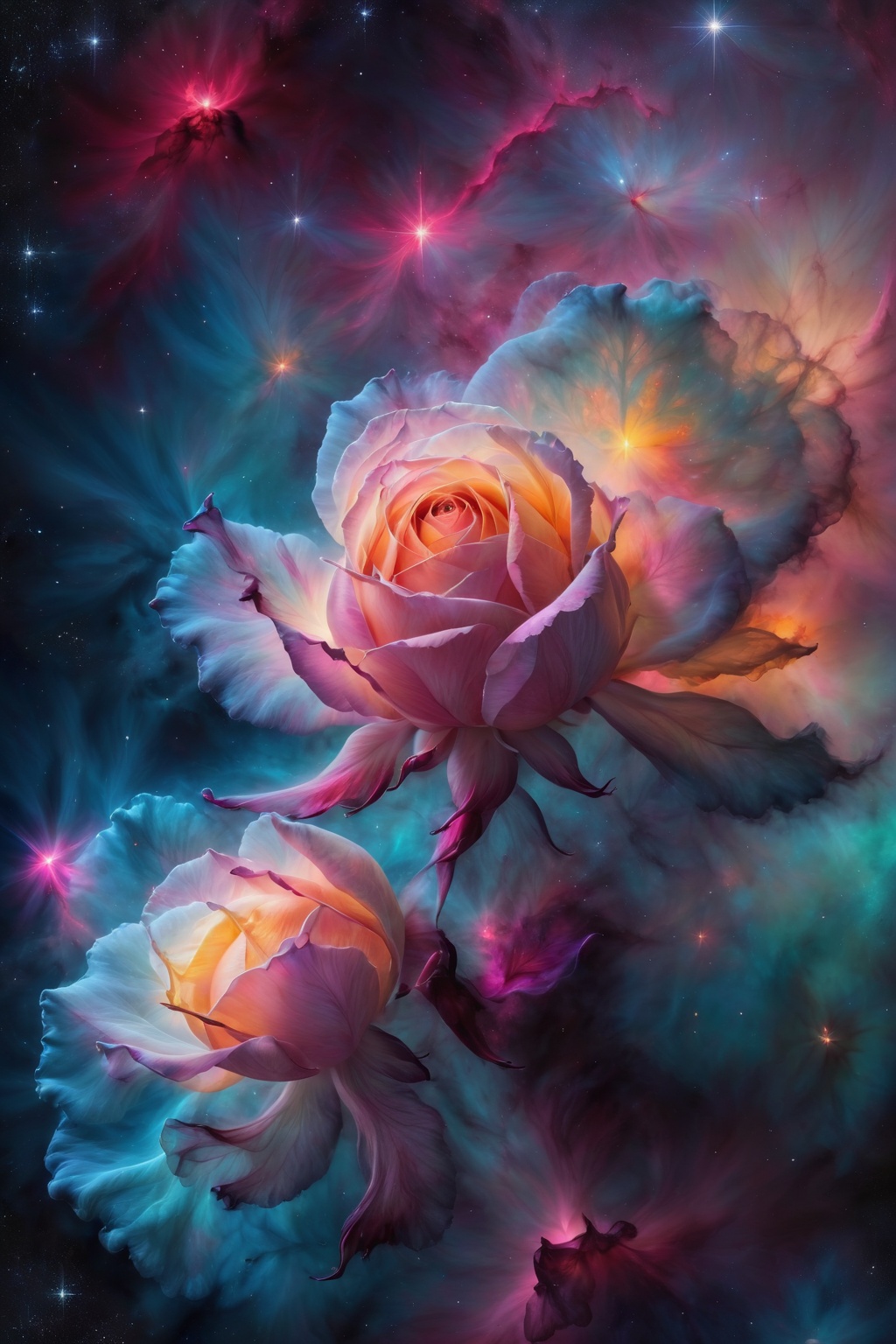 skp style,  breathtaking A hyperdetailed digital ink painting of a colorful nebula in form of . high contrast,  This fanta...