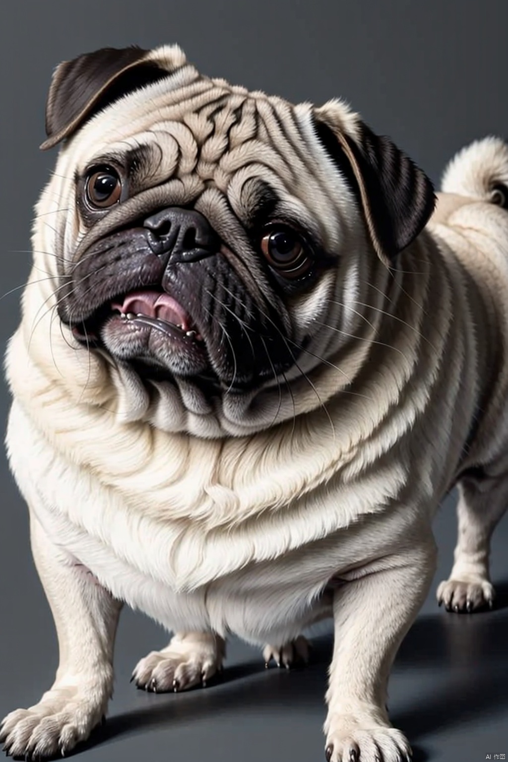  absurdres,absurdres,realistic,(full_shot:1.8), solo, Dog_pug,