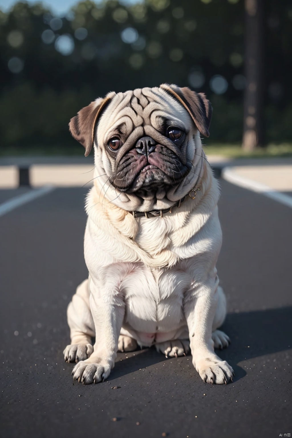  absurdres,absurdres,realistic,(full_shot:1.8), solo, Dog_pug,