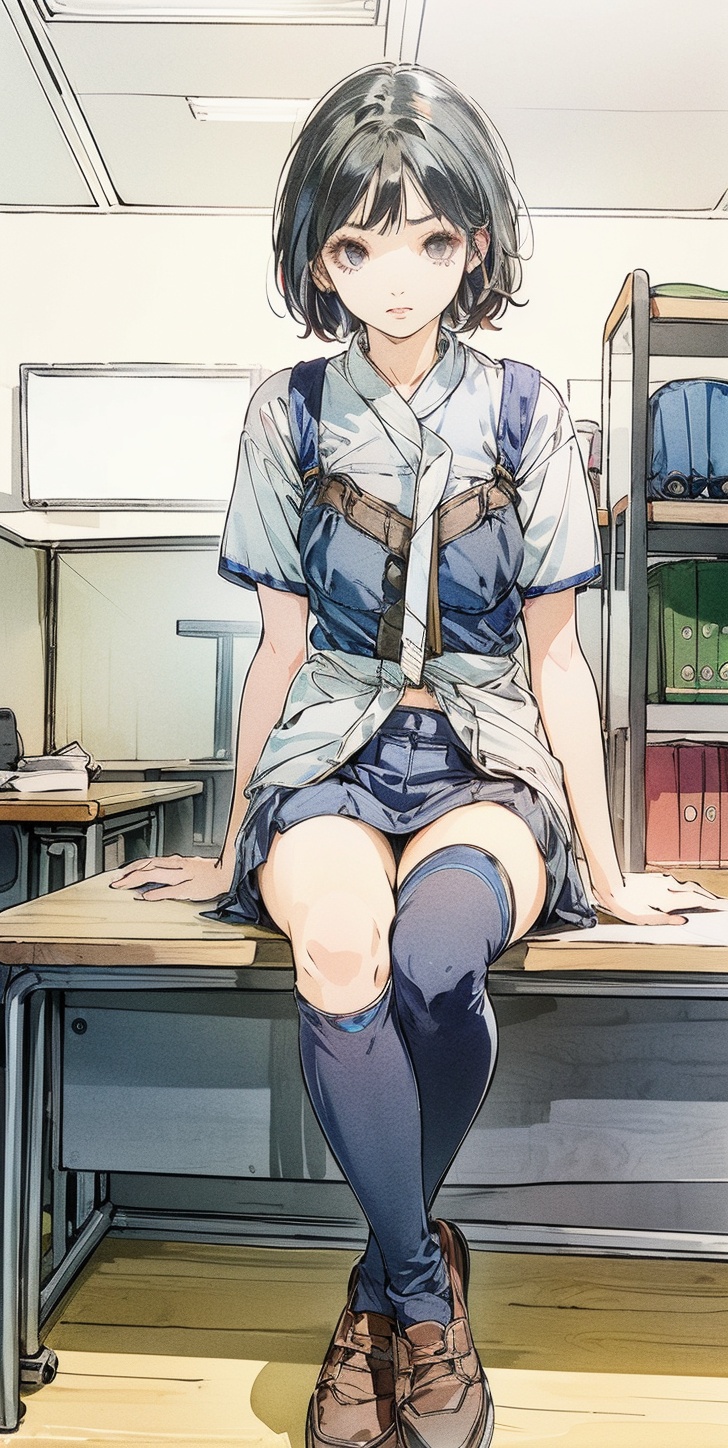 ****_female,  Korean,  indigo hair on Tensor.Art