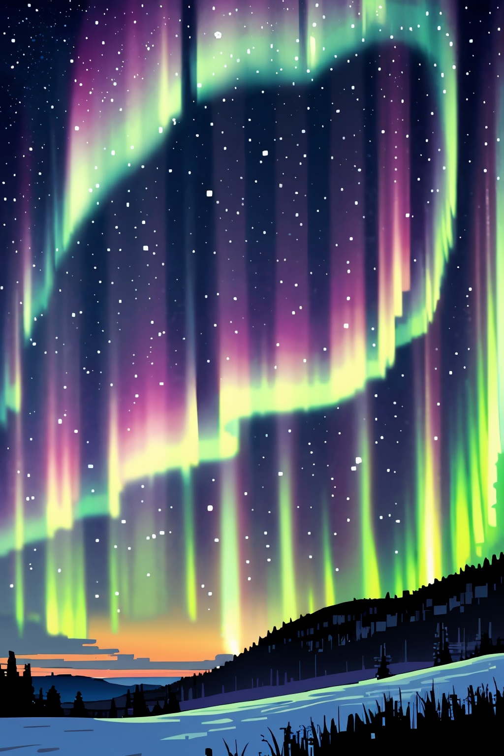 Finland,  aurora,  night sky on Tensor.Art