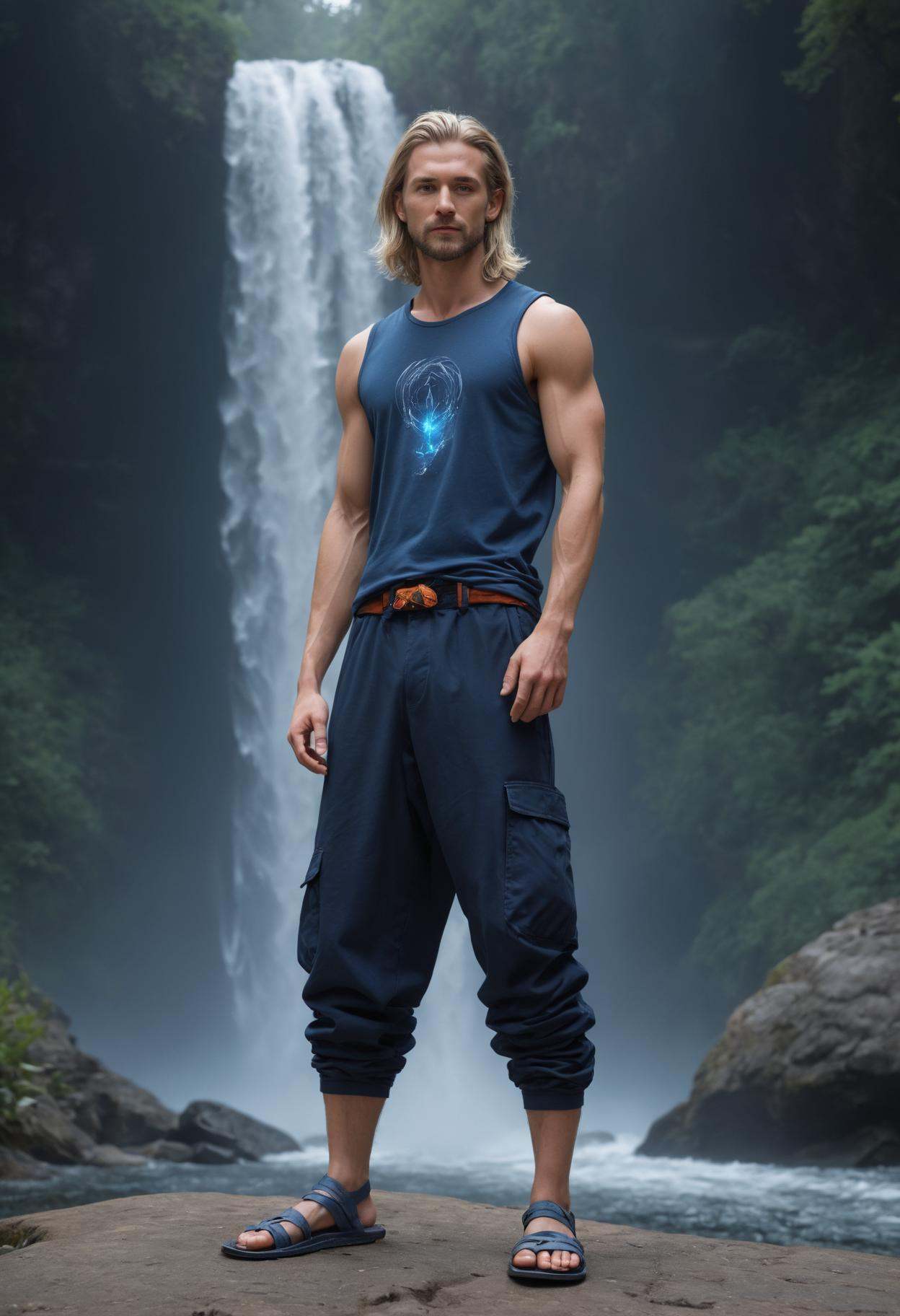 medium shot,  DonMM1y4XL midage man,  haptic feedback flare pants by DonMischo on Tensor.Art