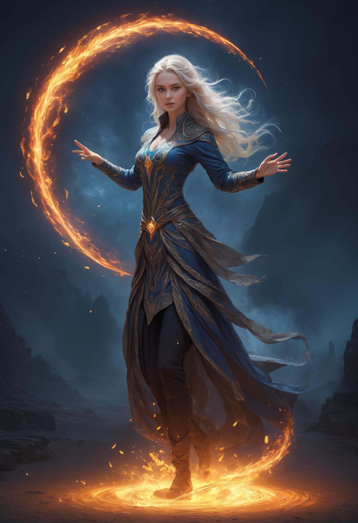 medium shot,  DonMM1y4XL 20yo woman,  female mage by DonMischo on Tensor.Art