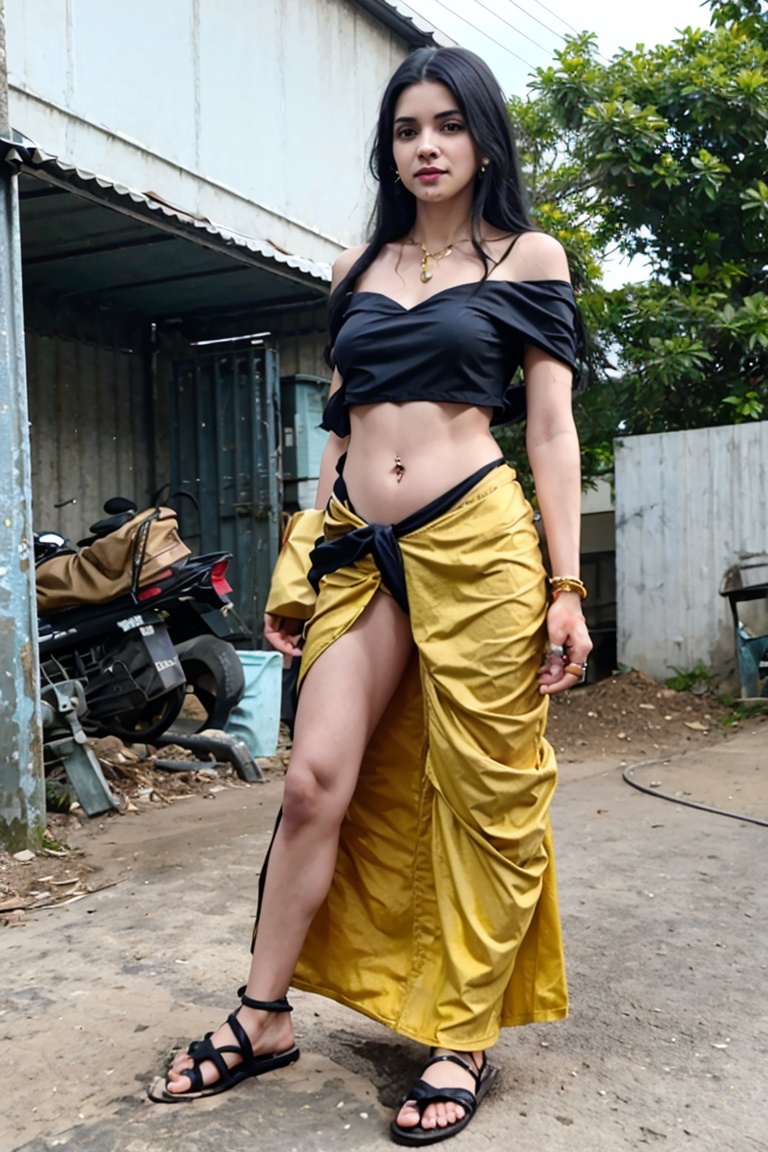 1girl,  yellow colour dress,  mallu on Tensor.Art