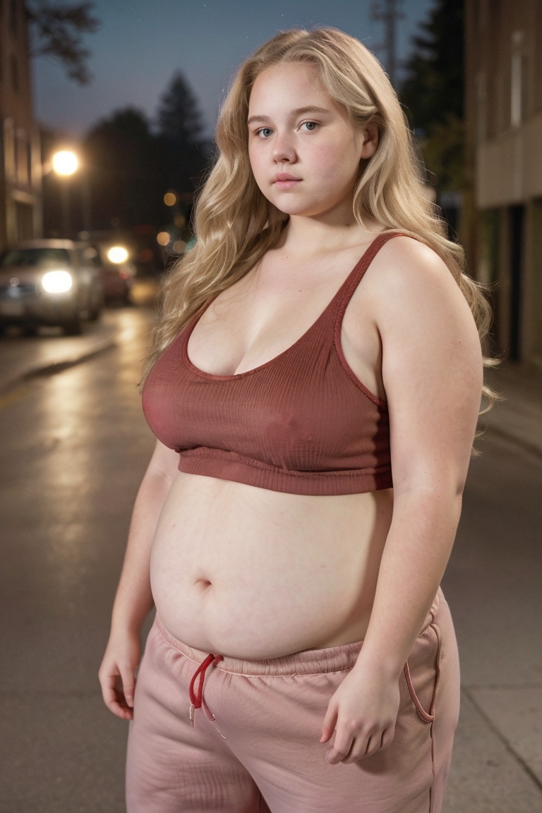 Street at night,  18 year old girl,  gorgeous on Tensor.Art