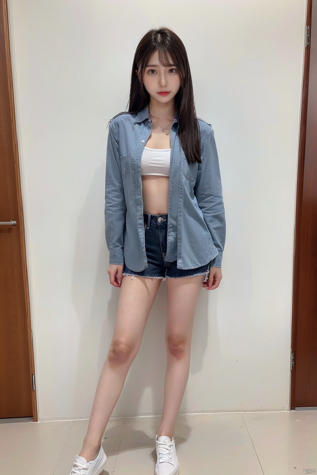  1girl, ,
,open shirt,
,,long leg,
,,
