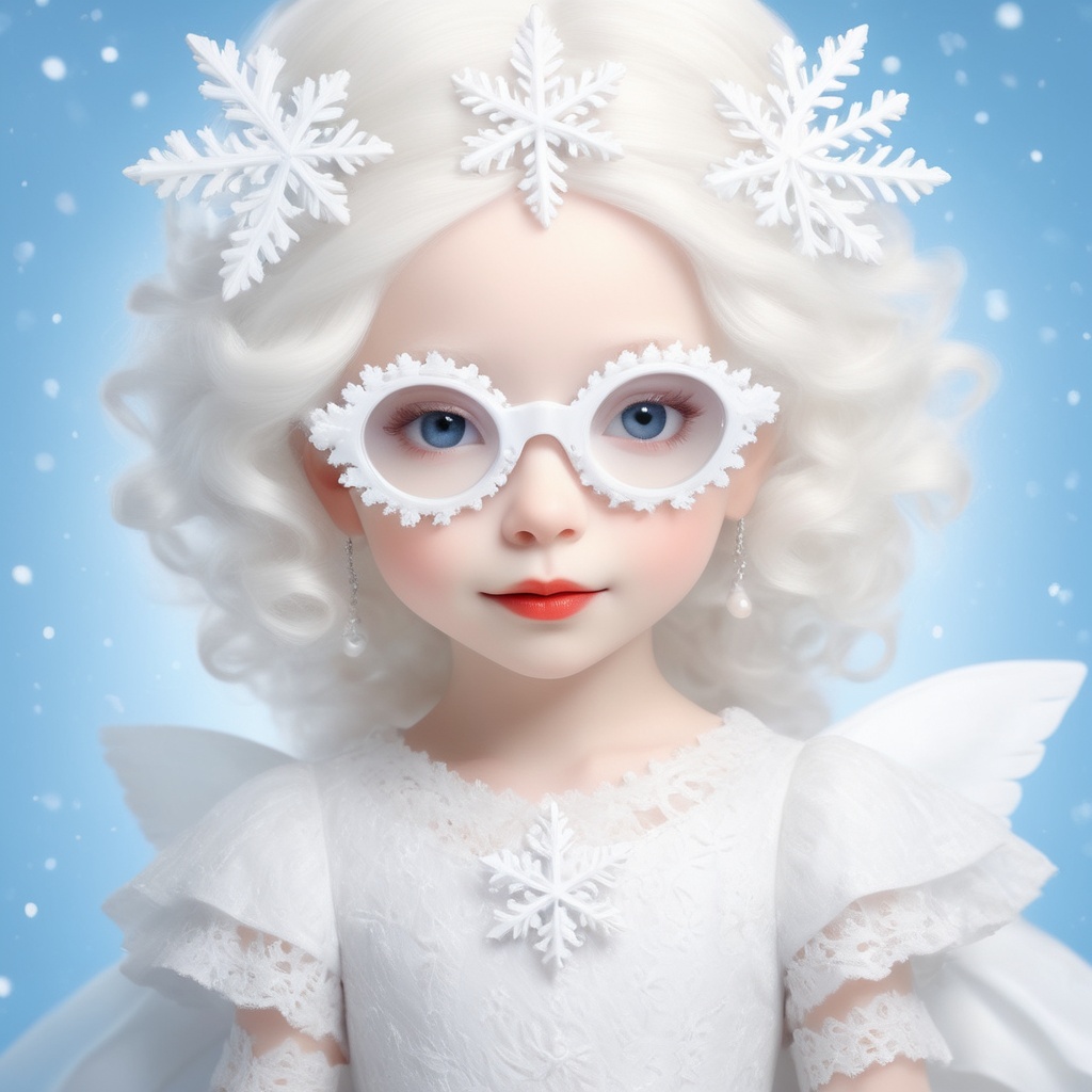 (Photorealistic Stick: 1.2),  Sharp focus,  (wearing snowflake glasses) on Tensor.Art