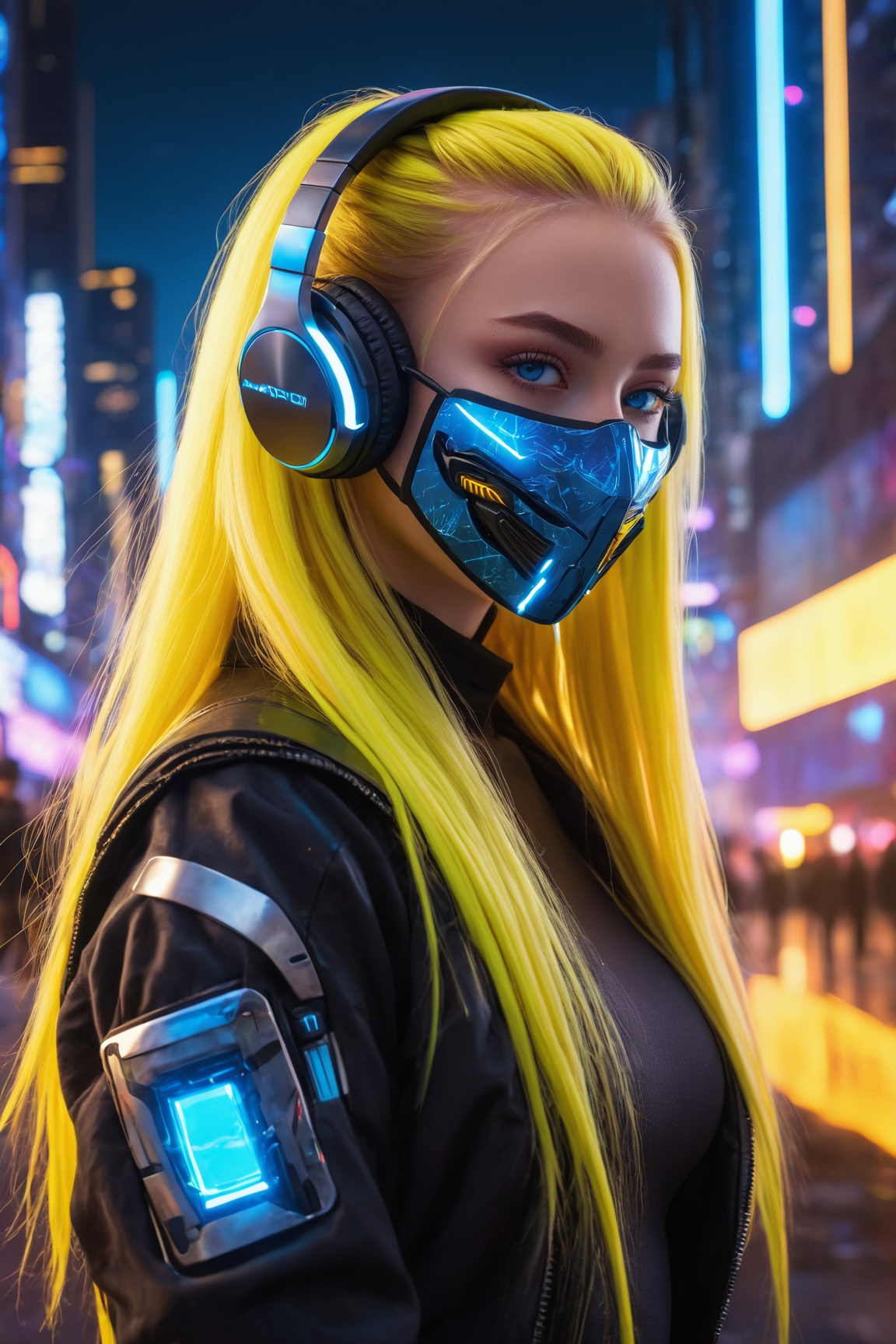 ultra-detailed,  1girl,  long yellow hair on Tensor.Art