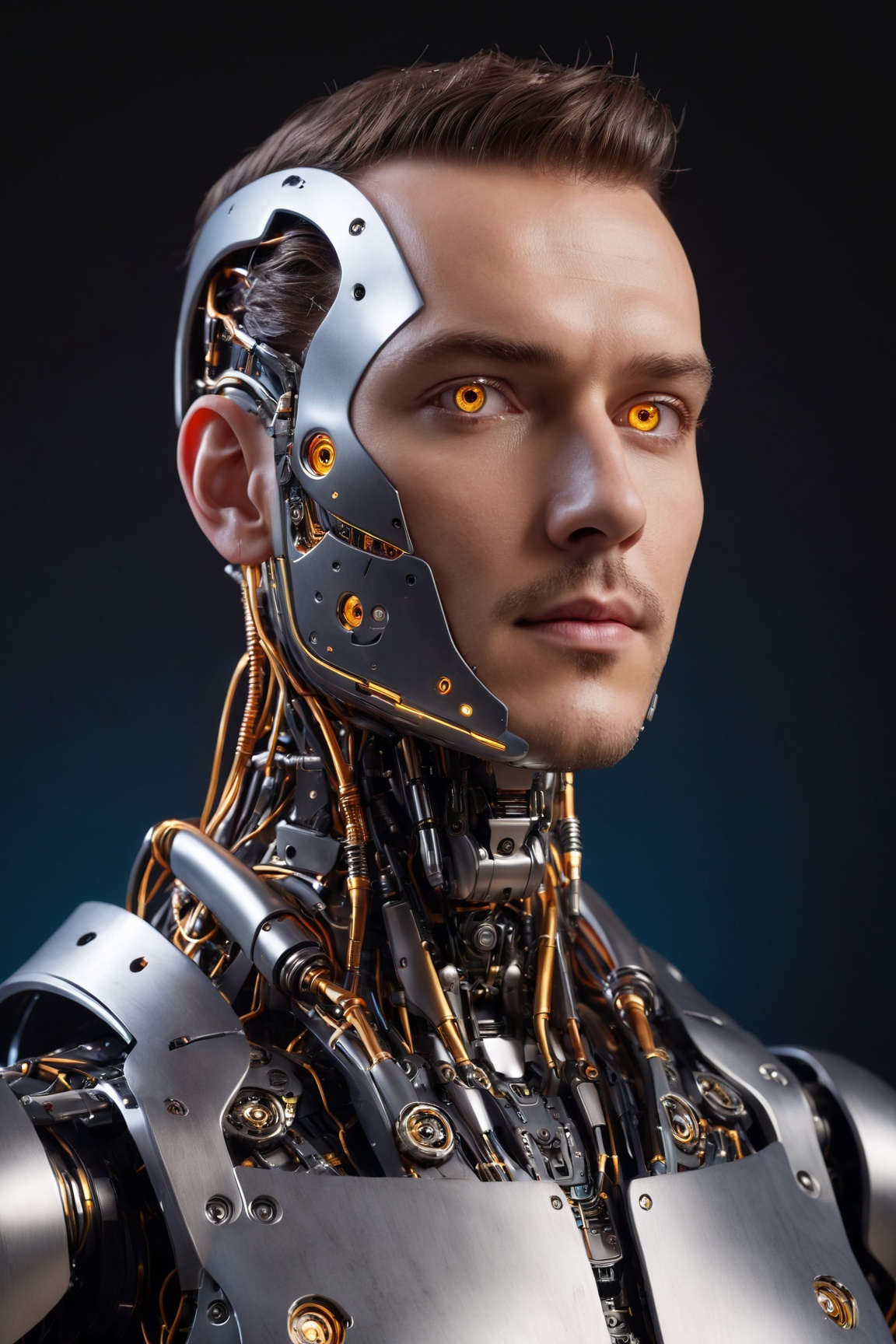ultra-detailed,  man,  robotic mechanical face on Tensor.Art