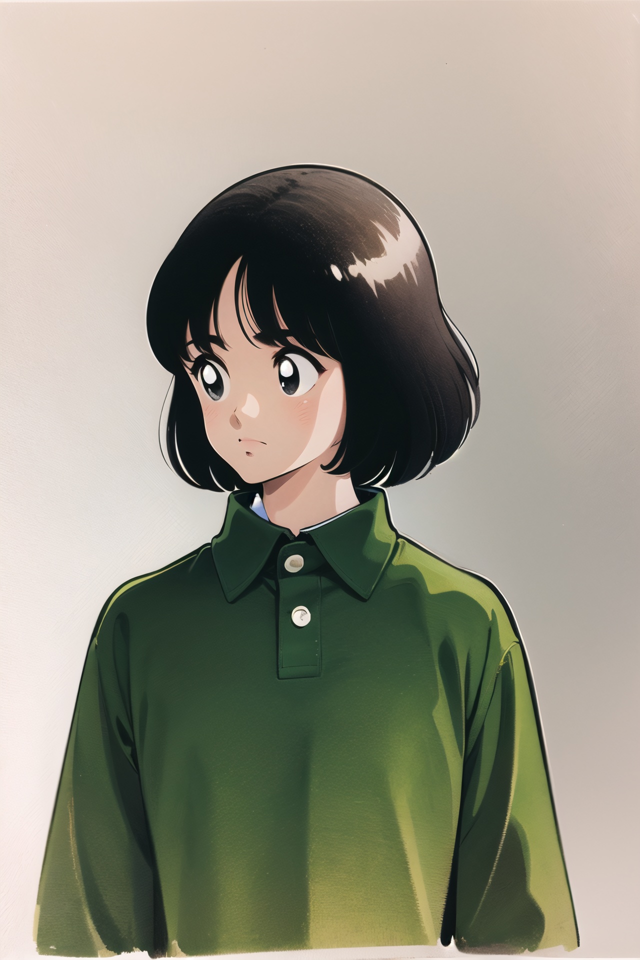 solo,  1girl,  black hair on Tensor.Art