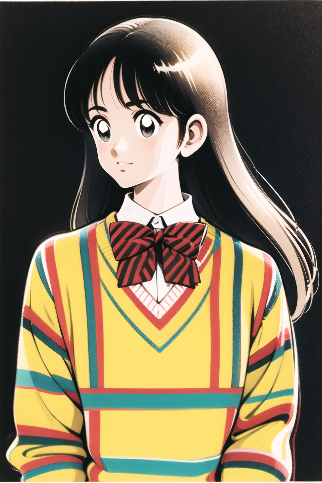 1girl,  solo,  striped bow on Tensor.Art