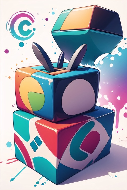 cube,  colorful,  white background by Oni Toki on Tensor.Art