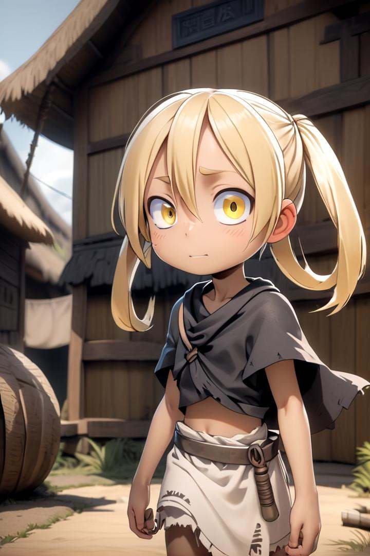 8 year old girl,  mia_irumyuui,  she has (blonde hair).(yellow eye color) on Tensor.Art