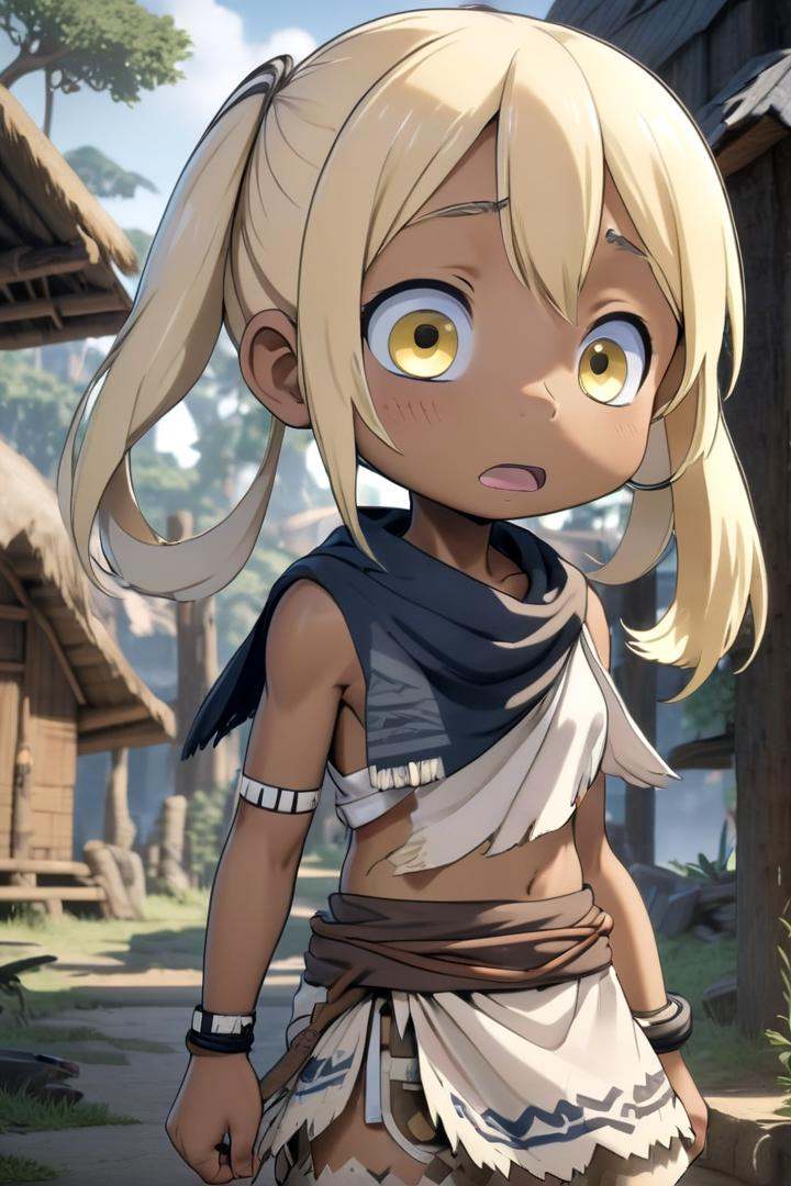 8 year old girl,  mia_irumyuui,  she has (blonde hair).(yellow eye color) on Tensor.Art