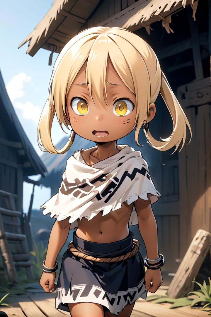 8 year old girl,  mia_irumyuui,  she has (blonde hair).(yellow eye color) on Tensor.Art