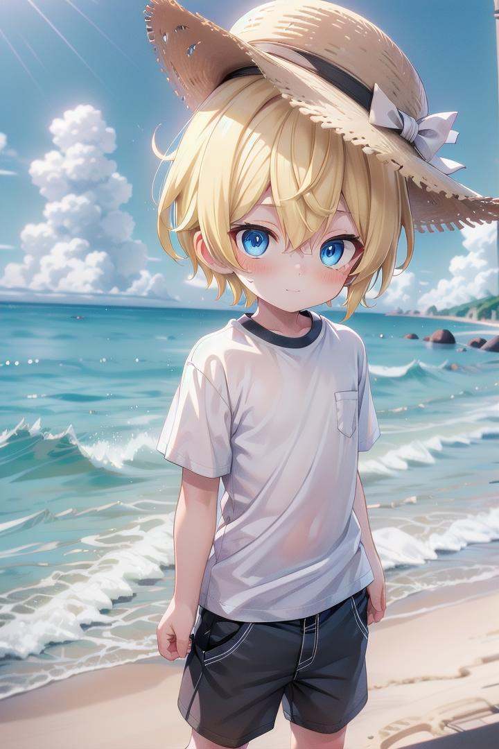 1boy,  aoki,  blonde hair on Tensor.Art