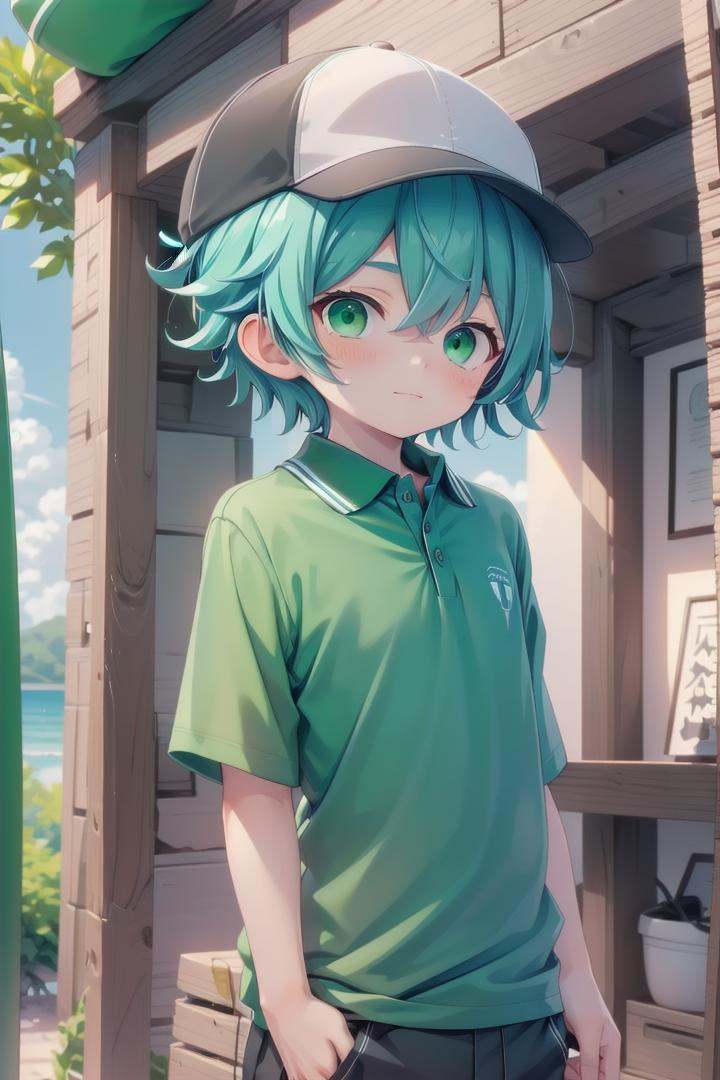 1boy,  aoi,  blue hair on Tensor.Art
