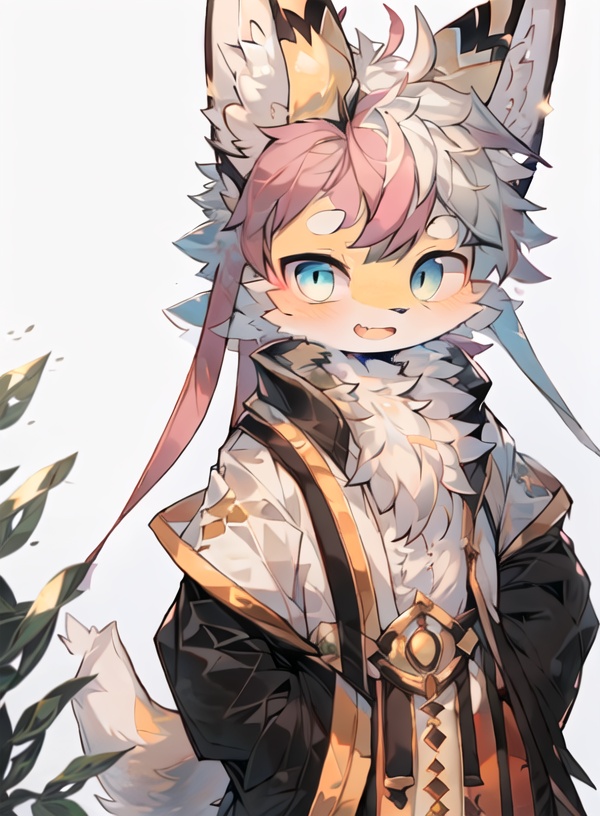 cat boy,  light blue fur,  blue eyes on Tensor.Art