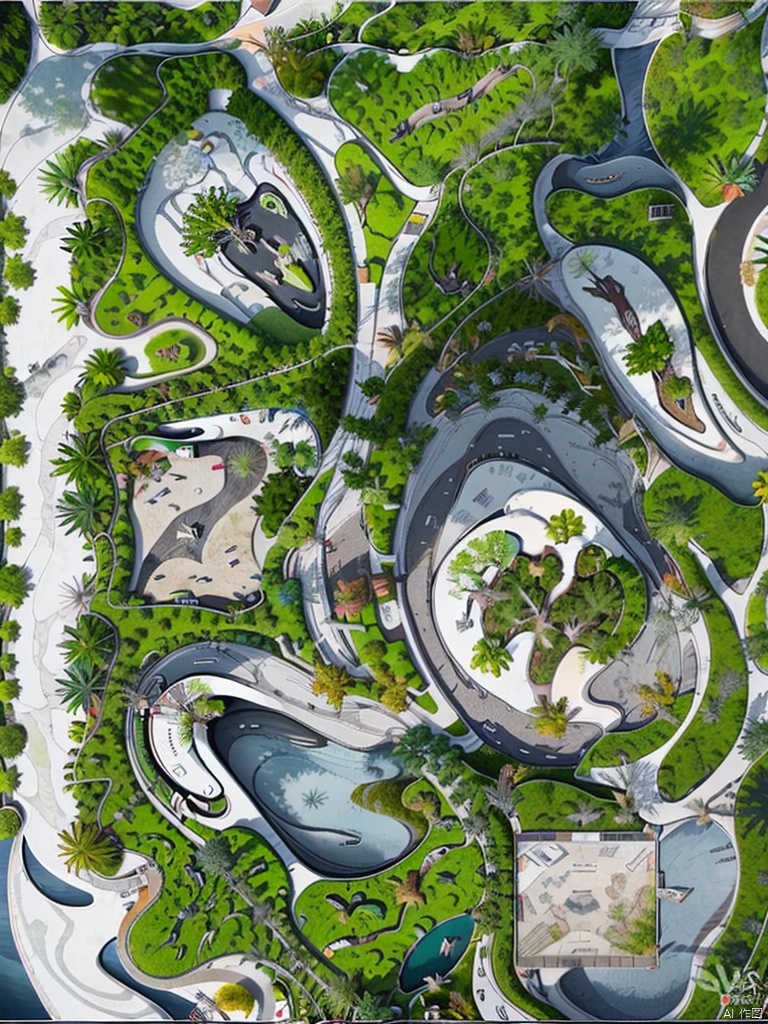 Topview,generaldrawing,masterplan,water,tree,丝路10,Topview,greenland,road,丝路,lake