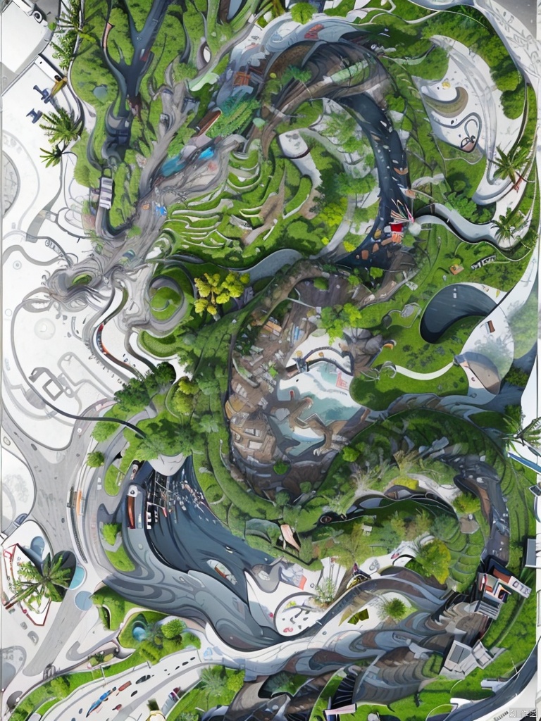 Topview,generaldrawing,masterplan,water,tree,丝路10,Topview,greenland,road,丝路,lake