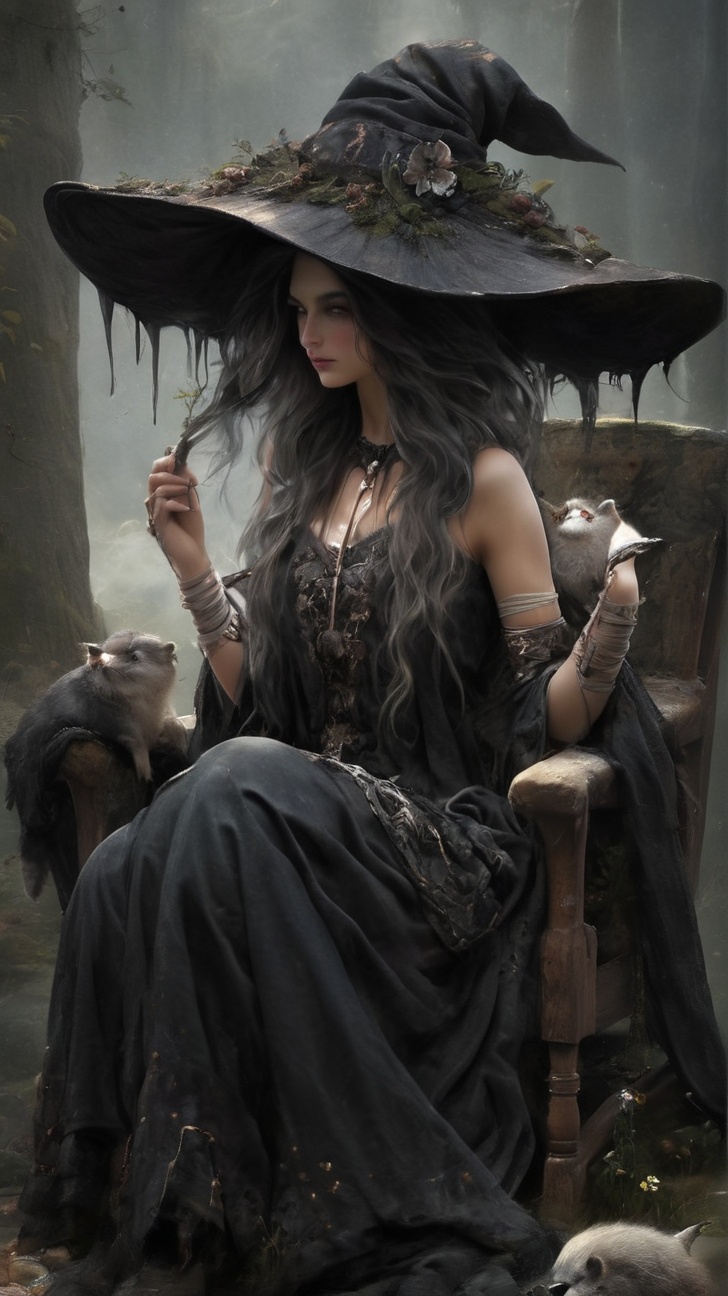 A girl,  InkyCapWitchyHat,  Gilled-Brim on Tensor.Art