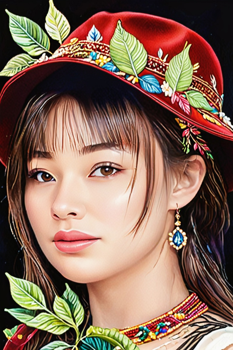 girl,  watercolor drawing,  photo portrait on Tensor.Art