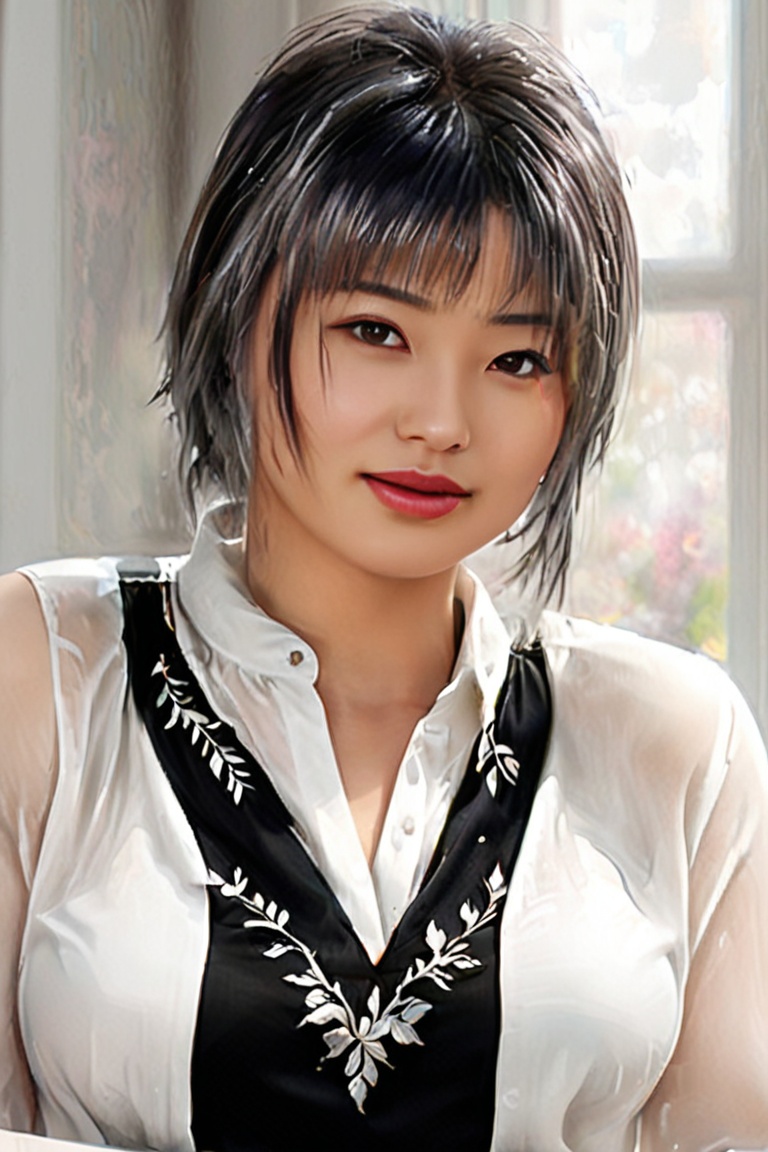 full Body,  beautiful woman,  white blouse on Tensor.Art