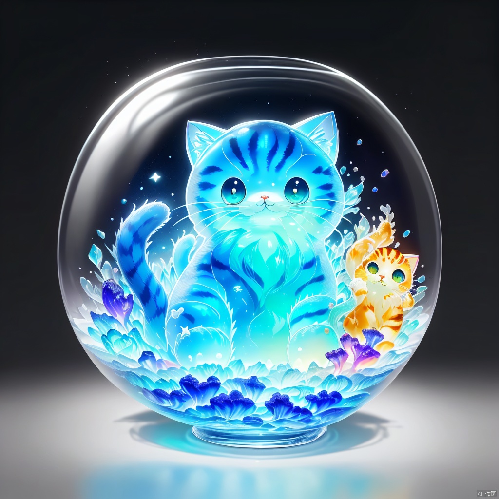  Jelly formed cat,Chinese new year elements,Star（（（masterpiece）））, （（best quality））, （（intricate details））（8k）,linkeasuo,果冻猫