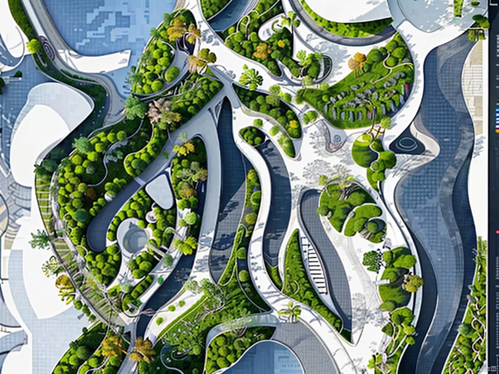  Top view,generaldrawing,masterplan,water,tree,丝路10, Top view,green land，road