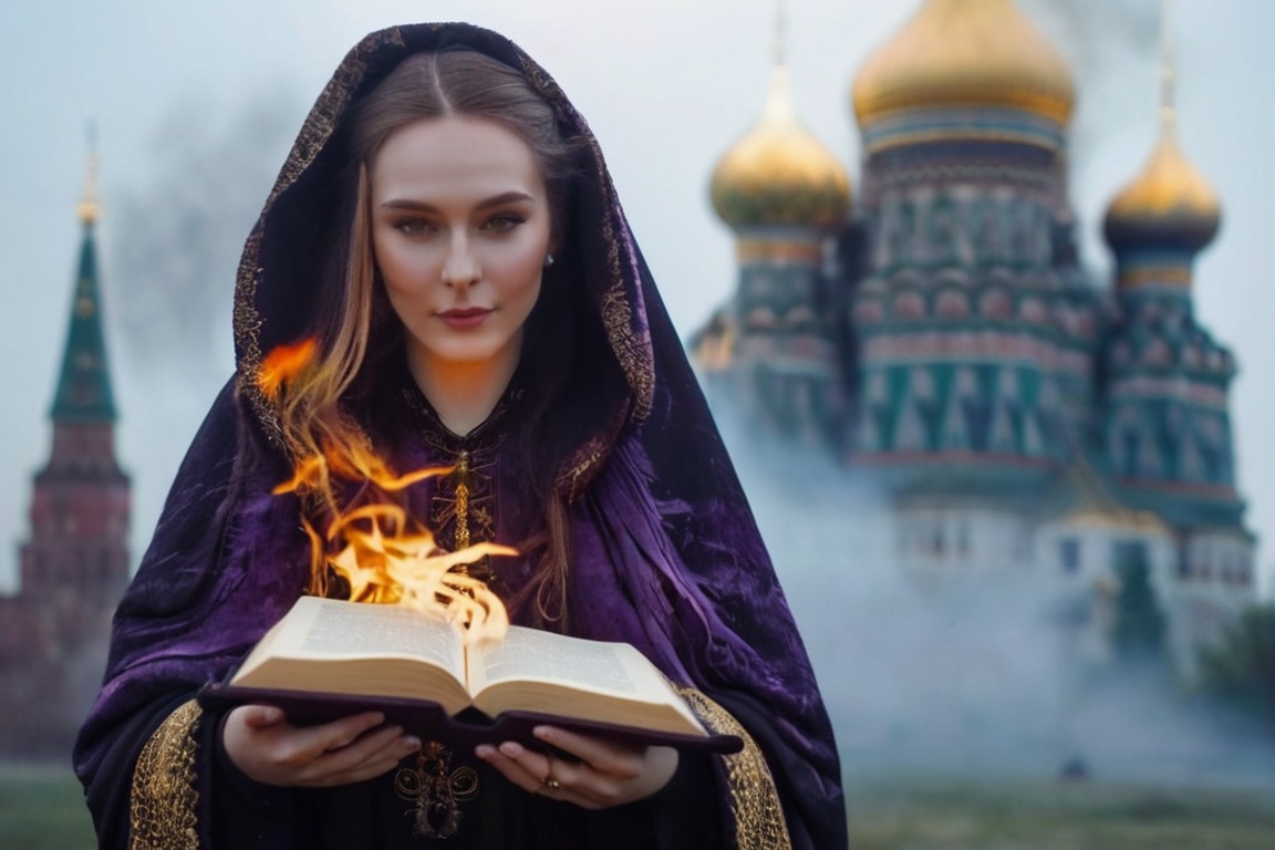 realistic breathtaking epic portrait of touching by her necromancy magic book with intricate decoration,  wearing black-vi...