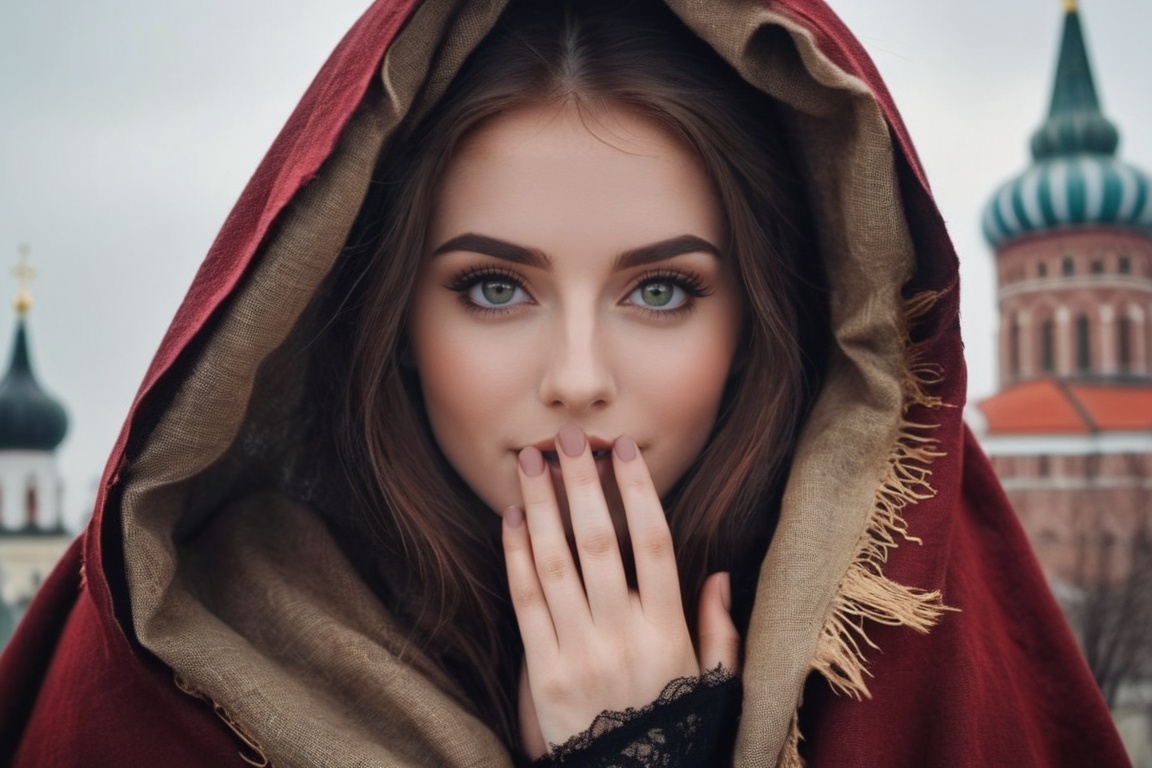 breathtaking epic portrait of touching own face with her wearing [ : died messiah print clothes:0.5],  perfectly round cor...