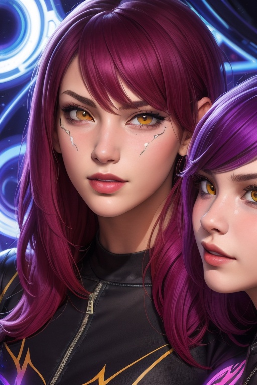 Evelynn is a handsome young man,  21 years old. Se has a short purple hair,  yellow eyes. red sunglass. wearing a jacket o...