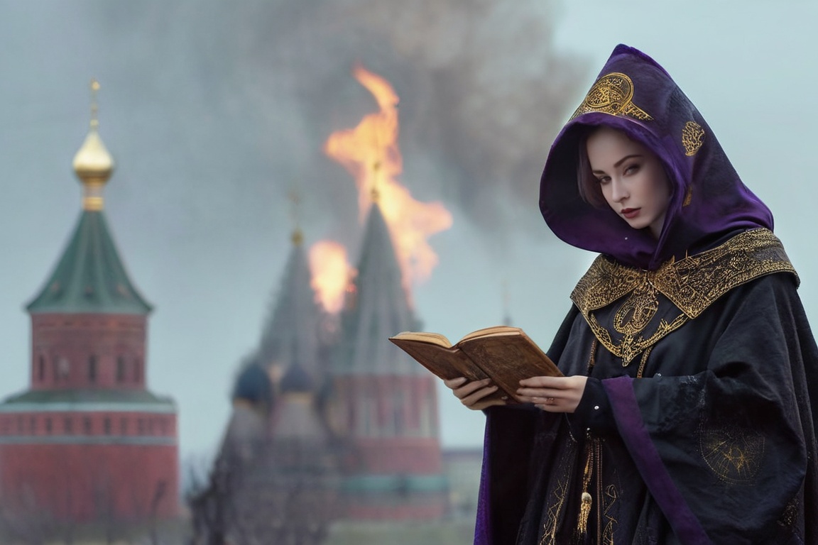 realistic breathtaking epic portrait of touching by her necromancy magic book with intricate decoration,  wearing black-vi...