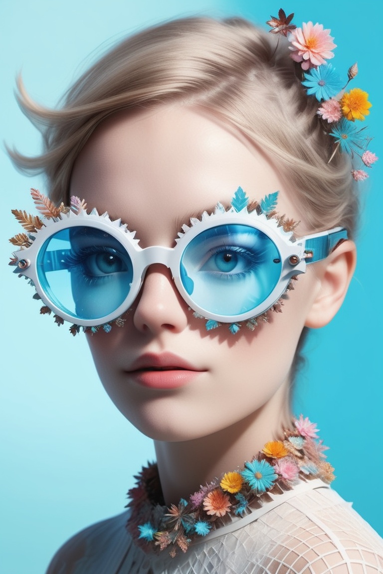 Create innovative mixed media style digital art combining elements of photography,  3D,  glitch art on Tensor.Art