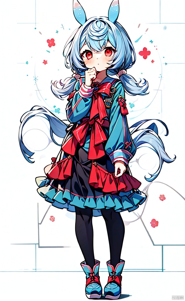 best_quality,  extremely detailed details,  simple, clean_picture,  loli, 1_girl, solo, ((full_body)), pretty face, extremely delicate and beautiful girls, (beautiful detailed eyes), red_eyes, blue_hair, animal_ears, segewen,<lora:EMS-295572-EMS:0.800000>,<lora:EMS-28153-EMS:0.400000>,<lora:EMS-93-EMS:0.800000>