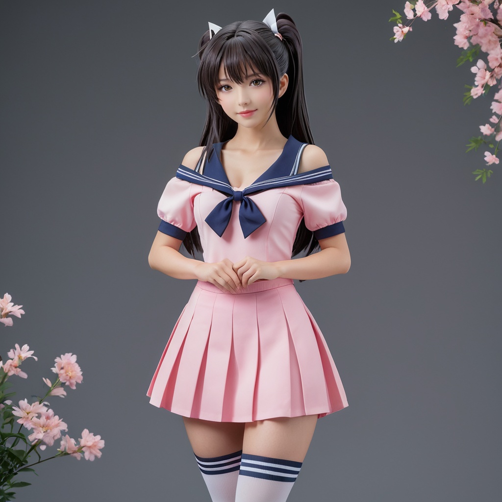 A young girl with long dark-brown hair and straight bangs,  fair skin,  and a slim build. “Utahime Iori” from “Jujutsu Kai...