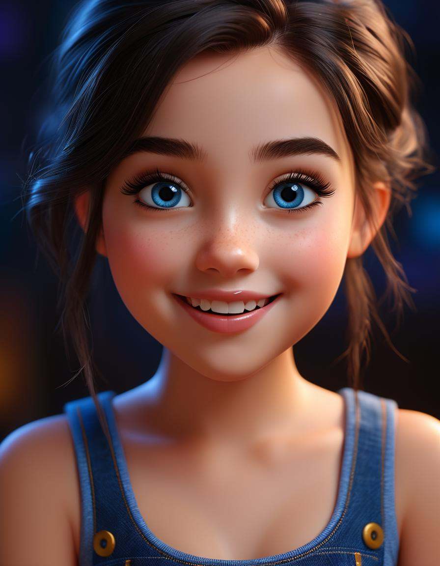 (Disney Pixar 3D octane render **** girl,  quirky,  tongue out on Tensor.Art