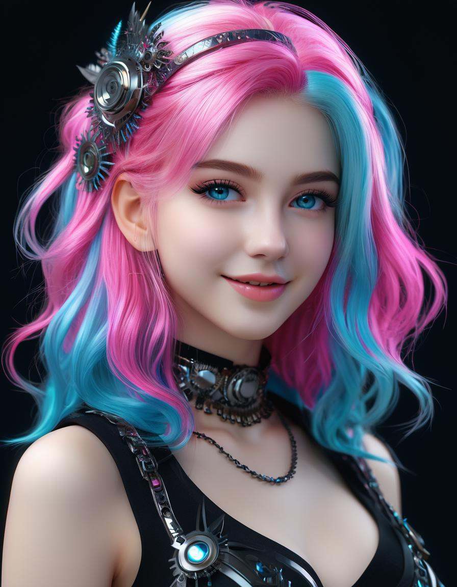 smiling with teeth,  blue eyes,  upper body on Tensor.Art