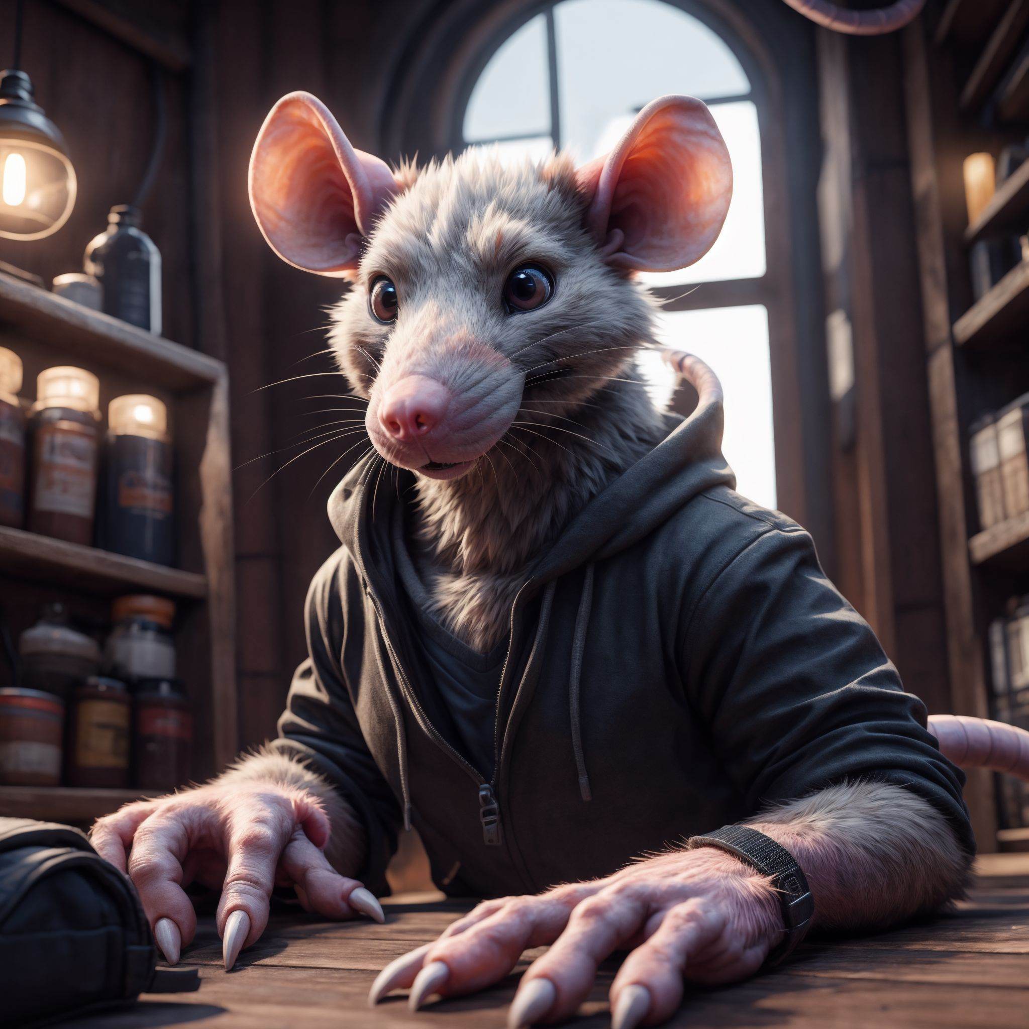 UHD 8k,  HDR+,  cute (female) rat on Tensor.Art