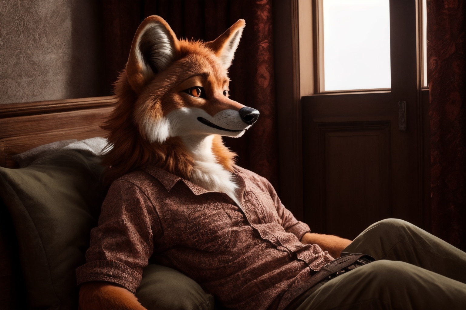 Dhole,  anthro,  intricate_detailed on Tensor.Art