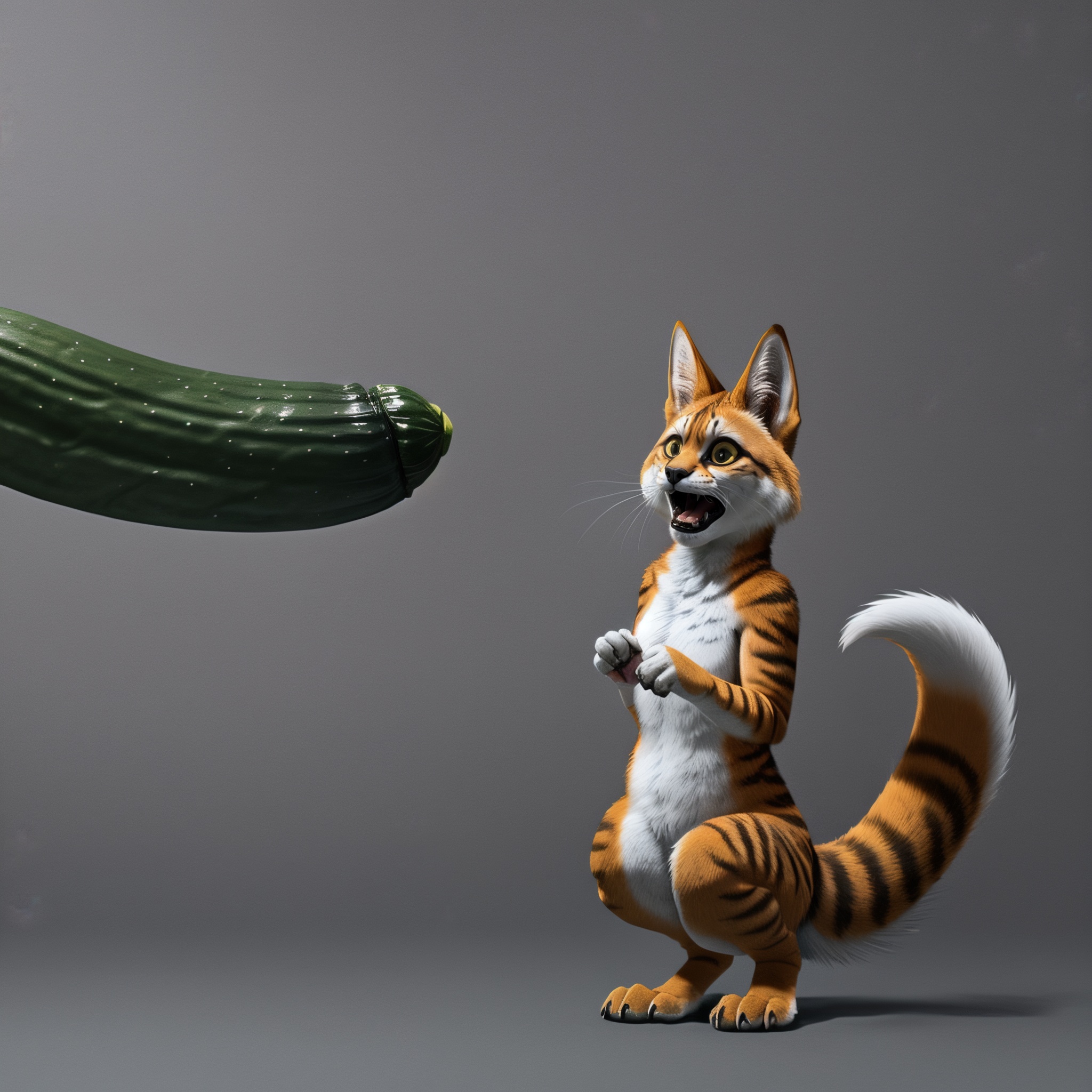 solo,  female shorthair_cat,  scared on Tensor.Art