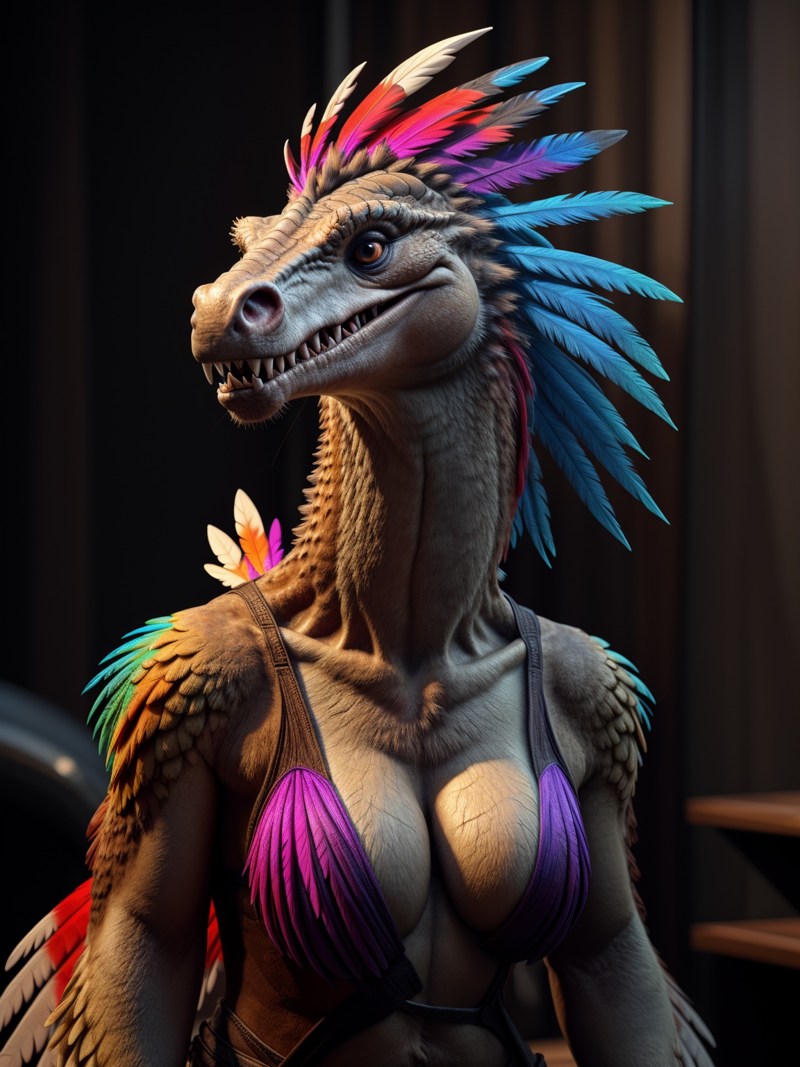 realistic,  dromeosaurid,  female on Tensor.Art