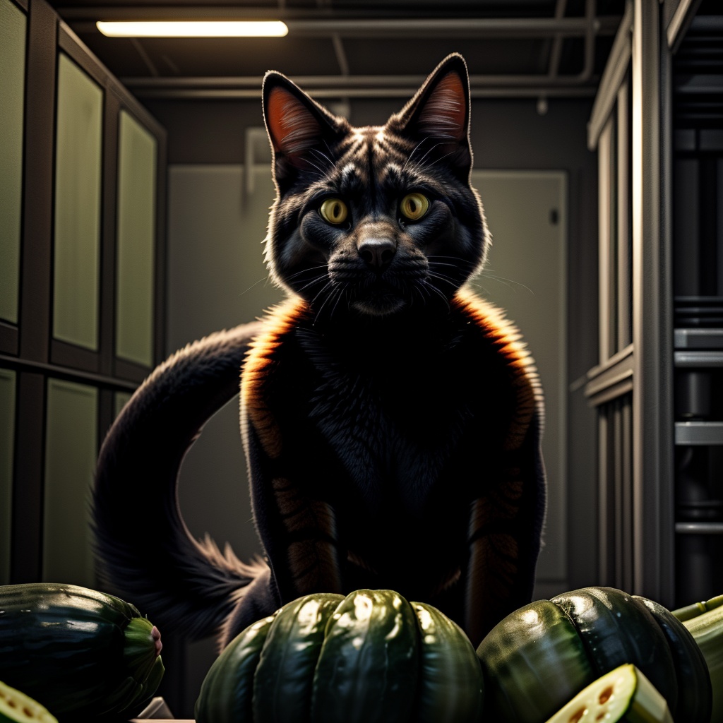 solo,  female shorthair_cat,  scared on Tensor.Art