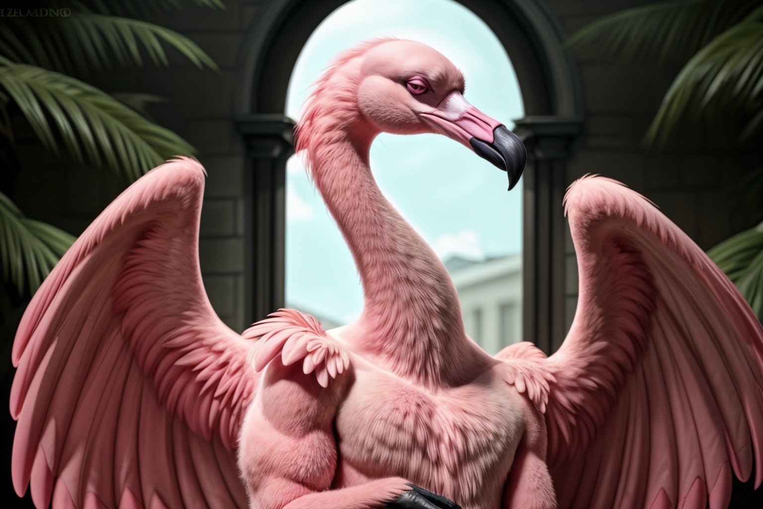 Flamingo,  anthro,  intricately_detailed on Tensor.Art