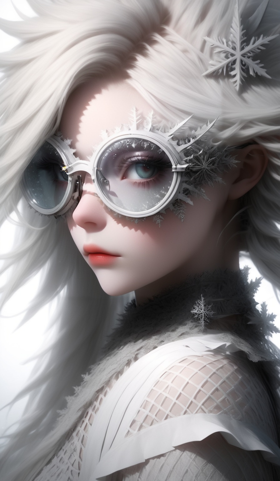 1 girl,  (masterful),  albino demon girl with lethargic sleepy smokey eyes on Tensor.Art