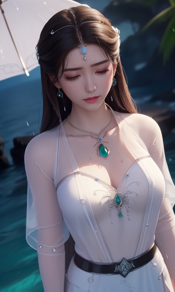 <lora:476-DA-太古星神决-穆青岚:0.8> ,(,1girl, ,best quality, ),looking at viewer, ,ultra detailed 8k cg, ultra detailed background, ultra realistic 8k cg,  ,masterpiece((((1girl, solo,  , ,solo focus, wet,sweat, ocean,rain, water drop, )))) (, , sweatdrop, flying sweatdrops, sweating profusely,colorful drop \(module\), )   clean, masterpiece,     cinematic lighting, cinematic bloom,   , unreal, science fiction, luxury, jewelry, diamond, gold, pearl, gem, sapphire, ruby, emerald, intricate detail, delicate pattern, charming, alluring, seductive, erotic, enchanting, hair ornament, necklace, earrings, bracelet, armlet,halo,